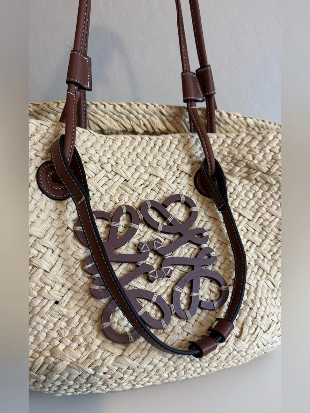 Straw Shoulder Tote Bag